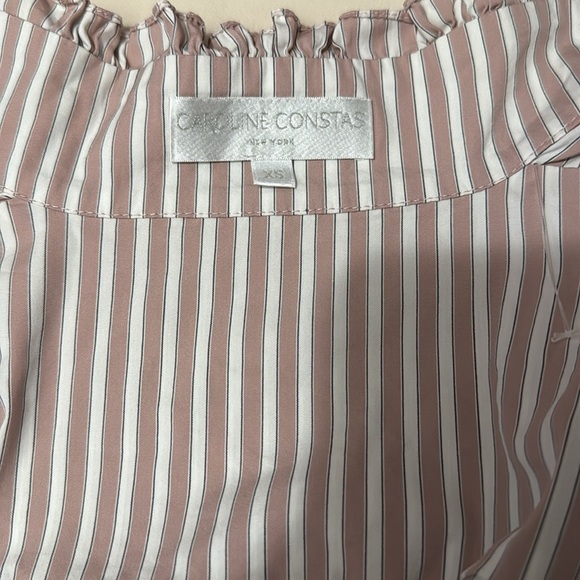 CAROLINE CONSTAS Striped Blouse with Balloon Sleeves Size XS - Picture 3 of 5